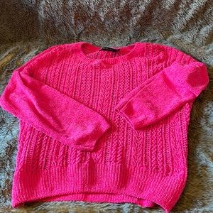 Neon pink knit sweater